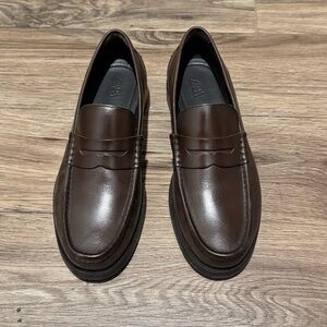 Zara Dark Brown Penny Loafers